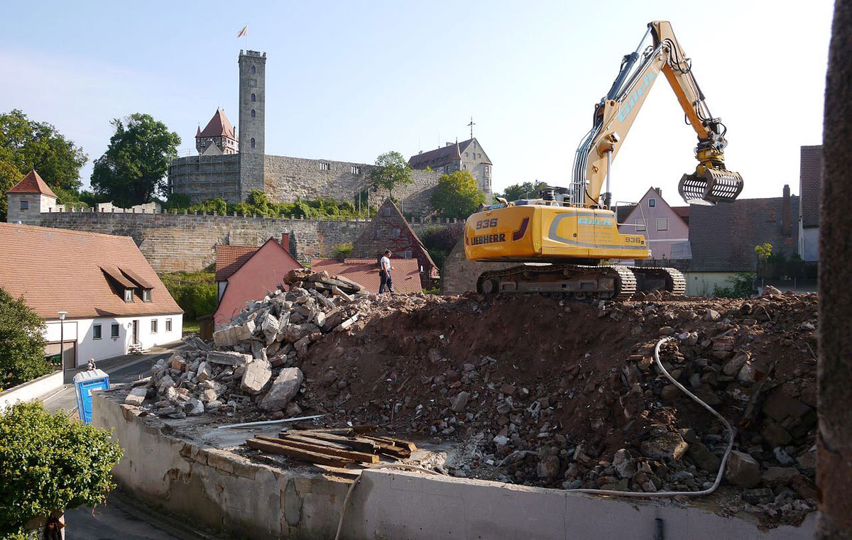 Abbruch vor Burg Abenberg